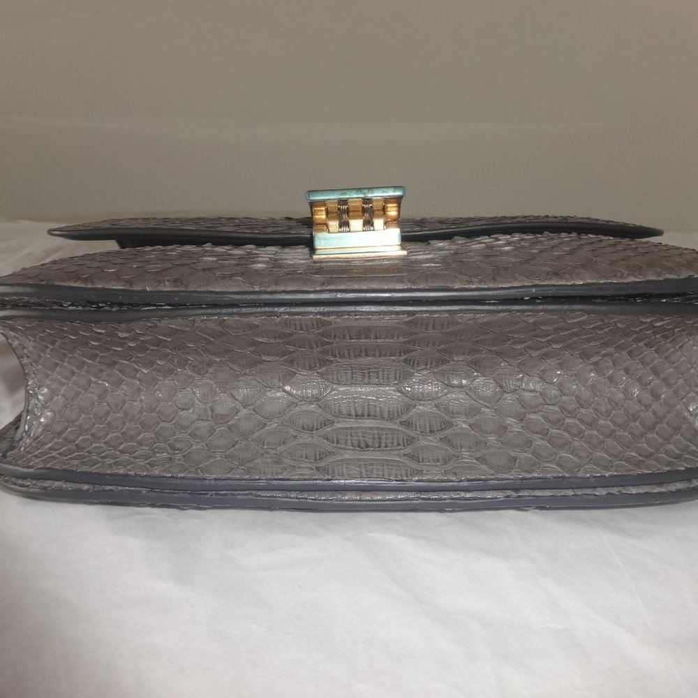Cline Classic Box Medium Gray Python Skin Leather - image 5